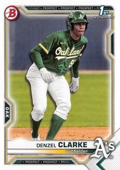 #BD-128 Denzel Clarke - Oakland Athletics - 2021 Bowman Draft Baseball