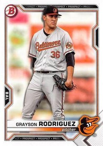 #BD-136 Grayson Rodriguez - Baltimore Orioles - 2021 Bowman Draft Baseball