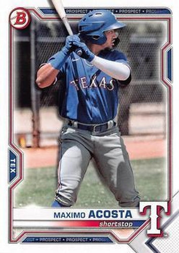 #BDC-139b - Maximo Acosta - Texas Rangers - 2021 Bowman Draft - Chrome Baseball
