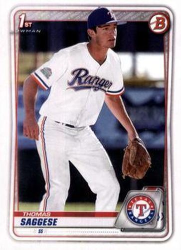 #BD-167 Thomas Saggese - Texas Rangers - 2020 Bowman Draft Baseball