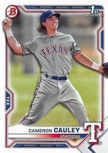 #BD-192 Cameron Cauley - Texas Rangers - 2021 Bowman Draft Baseball