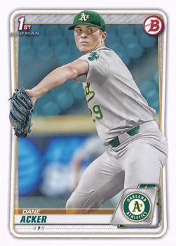 #BD-8 Dane Acker - Oakland Athletics - 2020 Bowman Draft Baseball