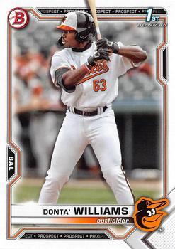 #BD-90 Donta' Williams - Baltimore Orioles - 2021 Bowman Draft Baseball