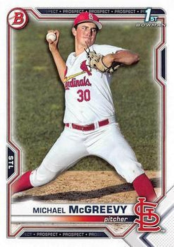 #BD-91 Michael McGreevy - St. Louis Cardinals - 2021 Bowman Draft Baseball