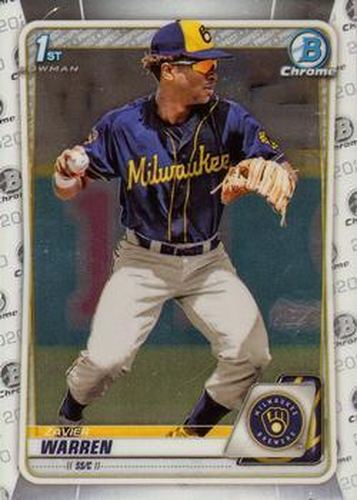 #BD-97 Zavier Warren - Milwaukee Brewers - 2020 Bowman Draft - Chrome Baseball