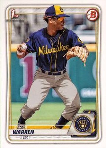 #BD-97 Zavier Warren - Milwaukee Brewers - 2020 Bowman Draft Baseball