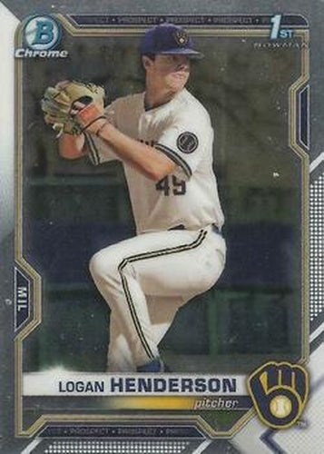 #BDC-114 - Logan Henderson - Milwaukee Brewers - 2021 Bowman Draft - Chrome Baseball