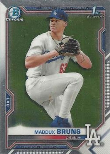 #BDC-126 - Maddux Bruns - Los Angeles Dodgers - 2021 Bowman Draft - Chrome Baseball
