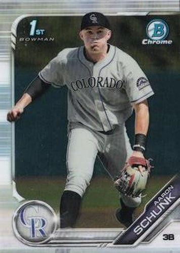 #BDC-129 Aaron Schunk - Colorado Rockies - 2019 Bowman Draft - Chrome Baseball