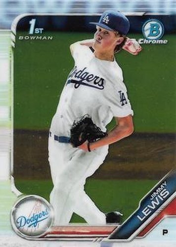 #BDC-132 Jimmy Lewis - Los Angeles Dodgers - 2019 Bowman Draft - Chrome Baseball
