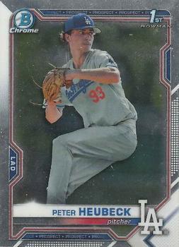 #BDC-146 - Peter Heubeck - Los Angeles Dodgers - 2021 Bowman Draft - Chrome Baseball
