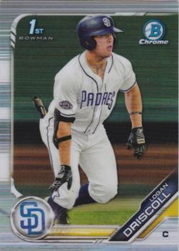 #BDC-183 Logan Driscoll - San Diego Padres - 2019 Bowman Draft - Chrome Baseball