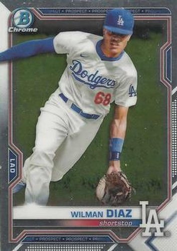 #BDC-184 - Wilman Diaz - Los Angeles Dodgers - 2021 Bowman Draft - Chrome Baseball