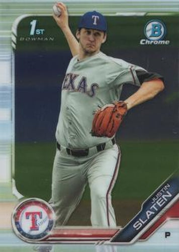 #BDC-24 Justin Slaten - Texas Rangers - 2019 Bowman Draft - Chrome Baseball