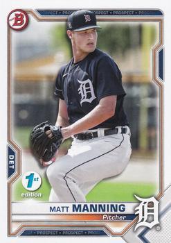 #BFE-111 Matt Manning - Detroit Tigers - 2021 Bowman 1st Edition Baseball