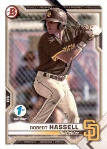 #BFE-120 Robert Hassell - San Diego Padres - 2021 Bowman 1st Edition Baseball