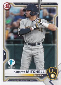 #BFE-129 Garrett Mitchell - Milwaukee Brewers - 2021 Bowman 1st Edition Baseball