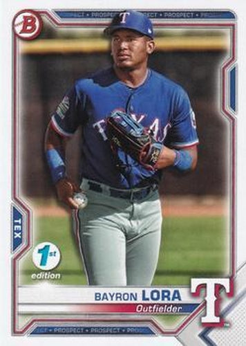 #BFE-139 Bayron Lora - Texas Rangers - 2021 Bowman 1st Edition Baseball