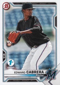 #BFE-141 Edward Cabrera - Miami Marlins - 2021 Bowman 1st Edition Baseball