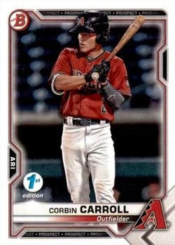 #BFE-142 Corbin Carroll - Arizona Diamondbacks - 2021 Bowman 1st Edition Baseball
