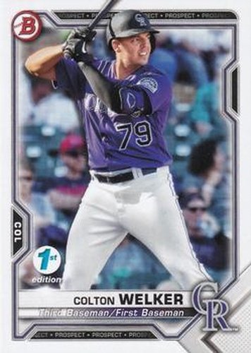 #BFE-15 Colton Welker - Colorado Rockies - 2021 Bowman 1st Edition Baseball