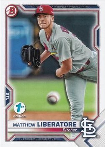 #BFE-29 Matthew Liberatore - St. Louis Cardinals - 2021 Bowman 1st Edition Baseball