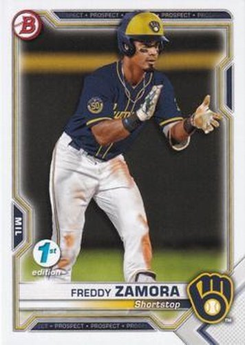#BFE-2 Freddy Zamora - Milwaukee Brewers - 2021 Bowman 1st Edition Baseball