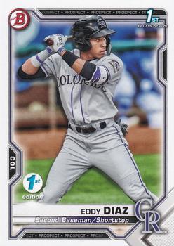 #BFE-33 Eddy Diaz - Colorado Rockies - 2021 Bowman 1st Edition Baseball