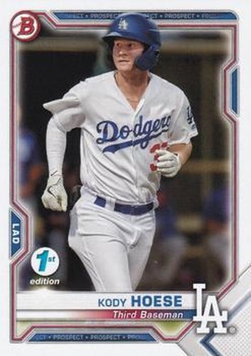 #BFE-39 Kody Hoese - Los Angeles Dodgers - 2021 Bowman 1st Edition Baseball