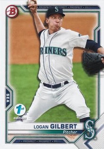 #BFE-58 Logan Gilbert - Seattle Mariners - 2021 Bowman 1st Edition Baseball