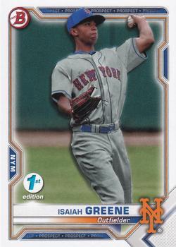 #BFE-62 Isaiah Greene - New York Mets - 2021 Bowman 1st Edition Baseball