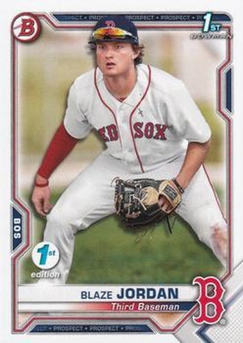 #BFE-71 Blaze Jordan - Boston Red Sox - 2021 Bowman 1st Edition Baseball