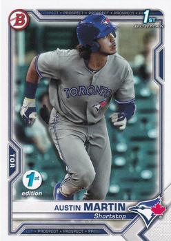 #BFE-87 Austin Martin - Toronto Blue Jays - 2021 Bowman 1st Edition Baseball