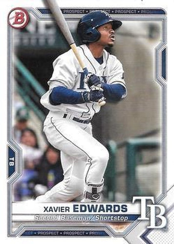 #BCP-101 Xavier Edwards - Tampa Bay Rays - 2021 Bowman - Chrome Prospects Baseball