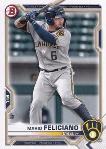 #BCP-133 Mario Feliciano - Milwaukee Brewers - 2021 Bowman - Chrome Prospects Baseball