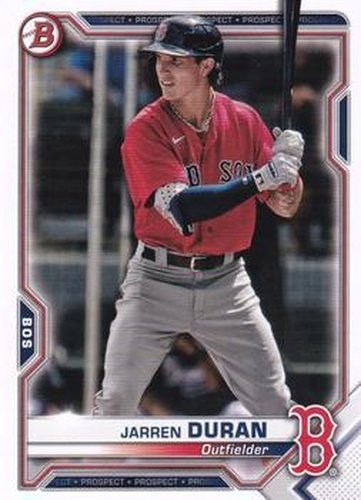 #BCP-135 Jarren Duran - Boston Red Sox - 2021 Bowman - Chrome Prospects Baseball