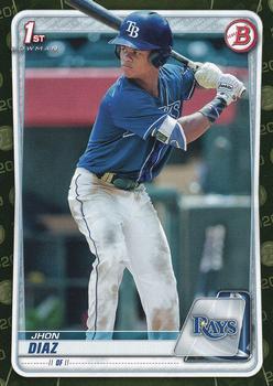 #BP-30 Jhon Diaz - Tampa Bay Rays - 2020 Bowman - Prospects Camo Baseball