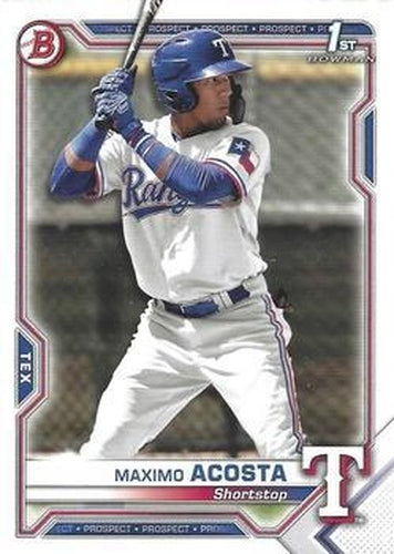 #BP-7 Maximo Acosta - Texas Rangers - 2021 Bowman - Prospects Baseball