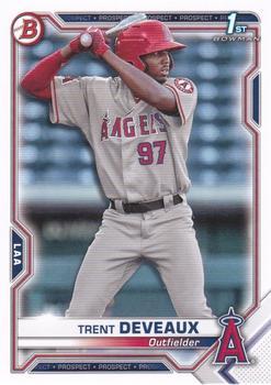 #BCP-94 Trent Deveaux - Los Angeles Angels - 2021 Bowman - Chrome Prospects Baseball