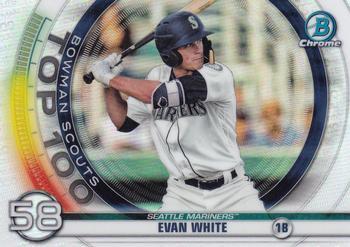 #BTP-58 Evan White - Seattle Mariners - 2020 Bowman - Bowman Scouts Top 100 Baseball