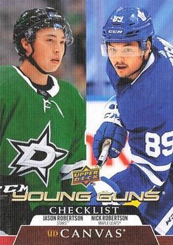 #C120 Jason Robertson / Nick Robertson - Toronto Maple Leafs / Dallas Stars - 2020-21 Upper Deck Canvas Hockey