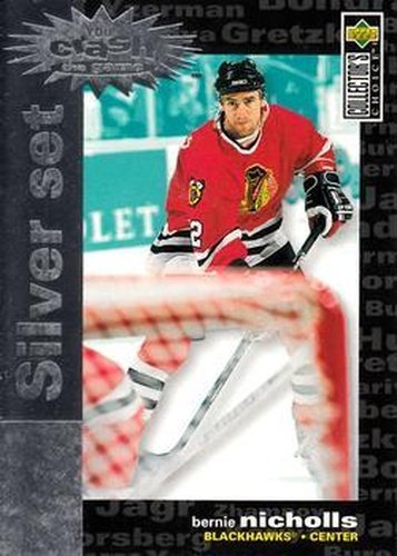 #C17 Bernie Nicholls - Chicago Blackhawks - 1995-96 Collector's Choice - You Crash the Game Silver Exchange Hockey