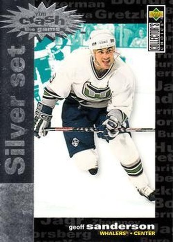 #C22 Geoff Sanderson - Hartford Whalers - 1995-96 Collector's Choice - You Crash the Game Silver Exchange Hockey