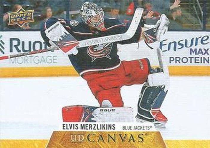 #C25 Elvis Merzlikins - Columbus Blue Jackets - 2020-21 Upper Deck Canvas Hockey