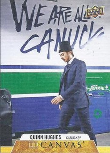 #C80 Quinn Hughes - Vancouver Canucks - 2020-21 Upper Deck Canvas Hockey