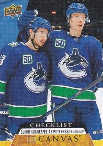 #C90 Elias Pettersson / Quinn Hughes - Vancouver Canucks - 2020-21 Upper Deck Canvas Hockey