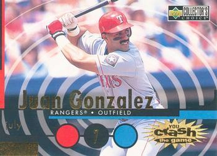 #CG28a Juan Gonzalez - Texas Rangers - 1998 Collector's Choice - You Crash the Game Baseball