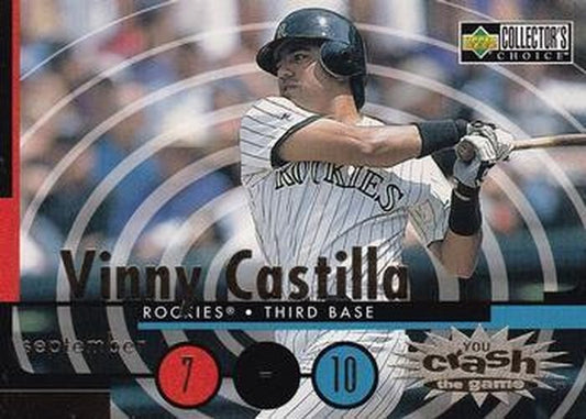 #CG7c Vinny Castilla - Colorado Rockies - 1998 Collector's Choice - You Crash the Game Baseball