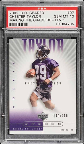 2002 UPPER DECK MAKING THE GRADE CHESTER TAYLOR ROOKIE /700 PSA 10 GEM
