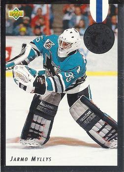 #E19 Jarmo Myllys - San Jose Sharks - 1992-93 Upper Deck - Euro Stars Hockey